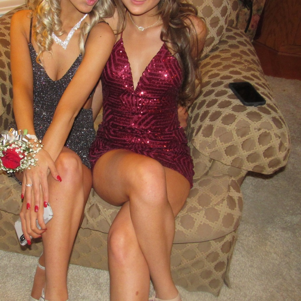 Red sparkly formal dress